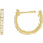 14K Yellow 1/6 CTW Lab-Grown Diamond Hoop Earrings