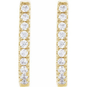 14K Yellow 1/6 CTW Lab-Grown Diamond Hoop Earrings