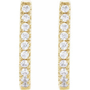 14K Yellow 1/6 CTW Lab-Grown Diamond Hoop Earrings