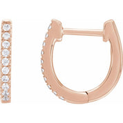 14K Rose 1/6 CTW Lab-Grown Diamond Hoop Earrings