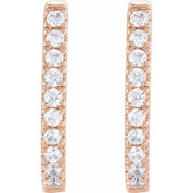14K Rose 1/6 CTW Lab-Grown Diamond Hoop Earrings