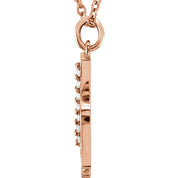 14K Rose .03 CTW Natural Diamond Lowercase Initial H 16" Necklace