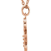 14K Rose .02 CTW Natural Diamond Lowercase Ampersand 16" Necklace