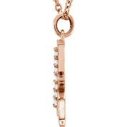 14K Rose .03 CTW Natural Diamond Lowercase Initial K 16" Necklace