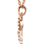 14K Rose .03 CTW Natural Diamond Lowercase Initial X 16" Necklace