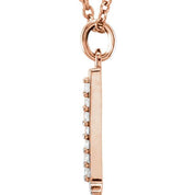 14K Rose .03 CTW Natural Diamond Lowercase Initial L 16" Necklace