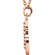14K Rose .03 CTW Natural Diamond Lowercase Initial B 16" Necklace