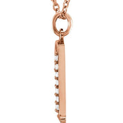 14K Rose .03 CTW Natural Diamond Lowercase Initial Q 16" Necklace