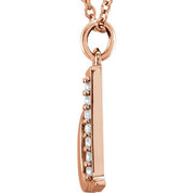 14K Rose .03 CTW Natural Diamond Lowercase Initial D 16" Necklace