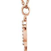14K Rose .03 CTW Natural Diamond Lowercase Initial P 16" Necklace