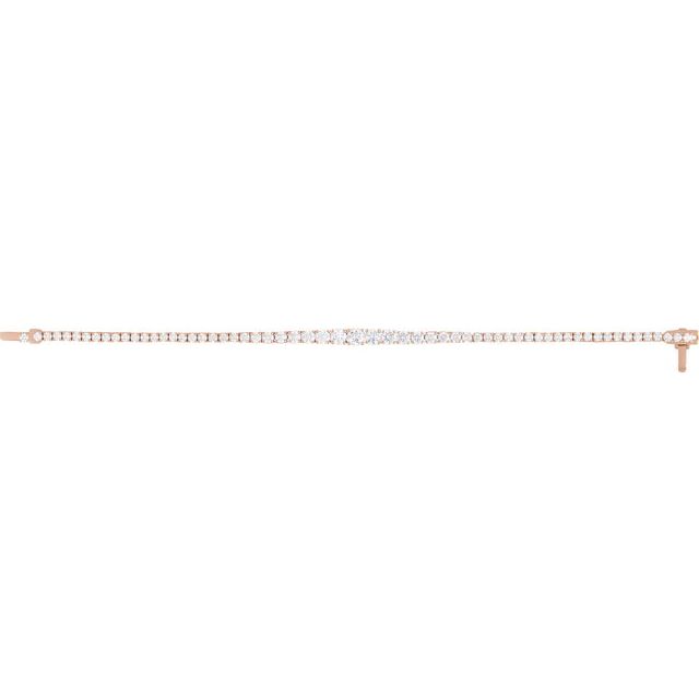 14K Rose 6 CTW Lab-Grown Diamond Line 7" Bracelet