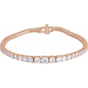 14K Rose 6 CTW Lab-Grown Diamond Line 7" Bracelet