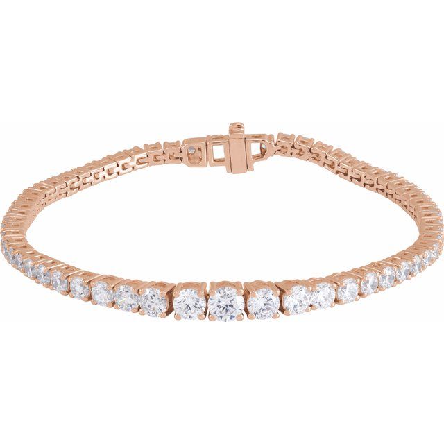 14K Rose 6 CTW Lab-Grown Diamond Line 7" Bracelet