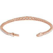 14K Rose 6 CTW Lab-Grown Diamond Line 7" Bracelet