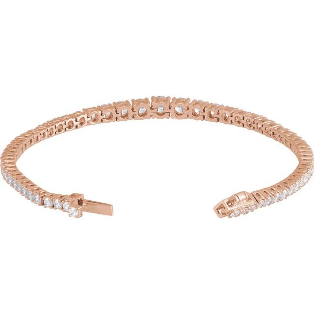14K Rose 6 CTW Lab-Grown Diamond Line 7" Bracelet