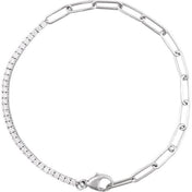 14K White 1 CTW Lab-Grown Diamond Line 7" Bracelet