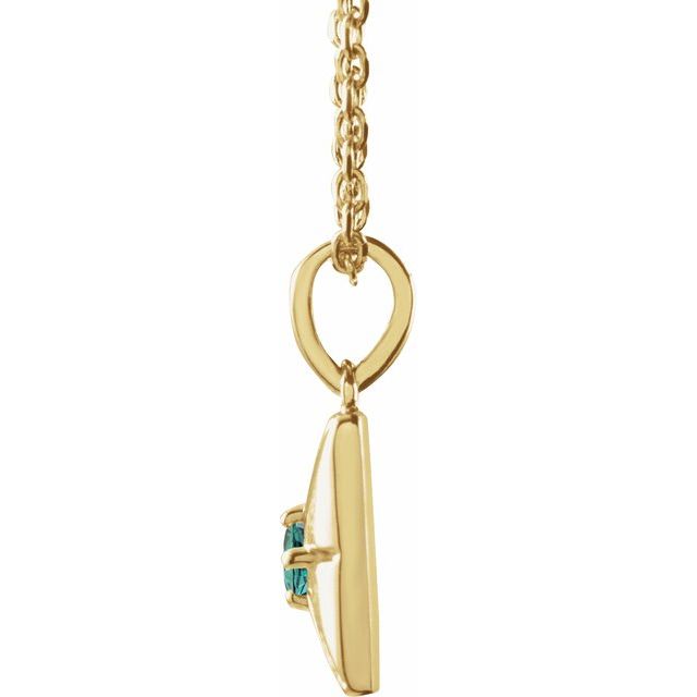 14K Yellow Lab-Grown Alexandrite 16-18" Necklace