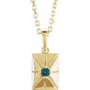 14K Yellow Lab-Grown Alexandrite 16-18" Necklace