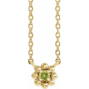 14K Yellow Natural Peridot Beaded Youth 16" Necklace