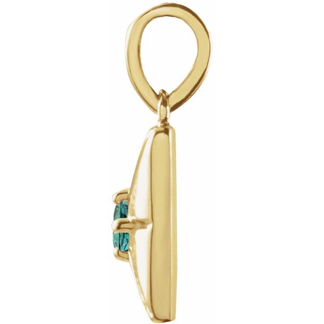 14K Yellow Lab-Grown Alexandrite Pendant