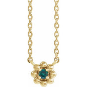 14K Yellow Natural Alexandrite Beaded Youth 16" Necklace
