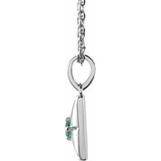 14K White Lab-Grown Alexandrite 16-18" Necklace
