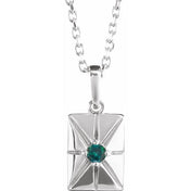 Platinum Lab-Grown Alexandrite 16-18" Necklace