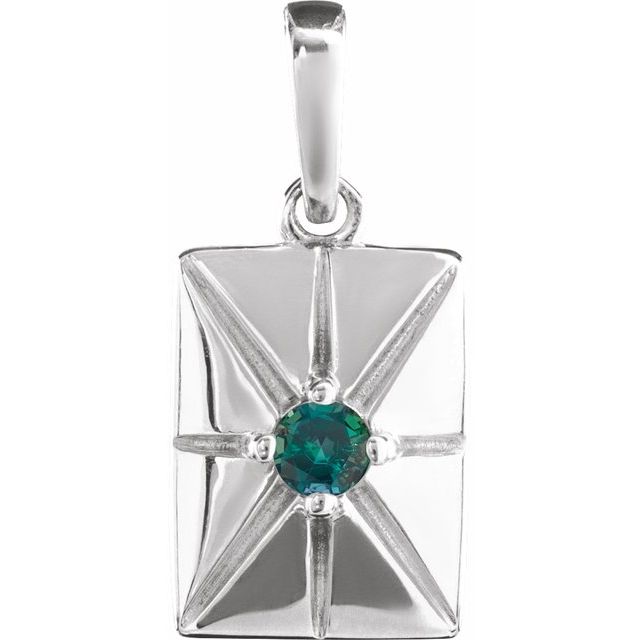 Platinum Lab-Grown Alexandrite Pendant