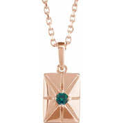 14K Rose Natural Alexandrite 16-18" Necklace