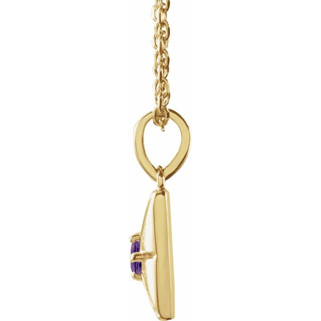 14K Yellow Natural Amethyst 16-18" Necklace
