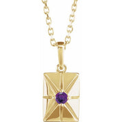 14K Yellow Natural Amethyst 16-18" Necklace