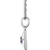 Sterling Silver Natural Amethyst 16-18" Necklace