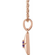 14K Rose Natural Amethyst 16-18" Necklace