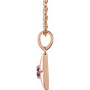 14K Rose Natural Amethyst 16-18" Necklace