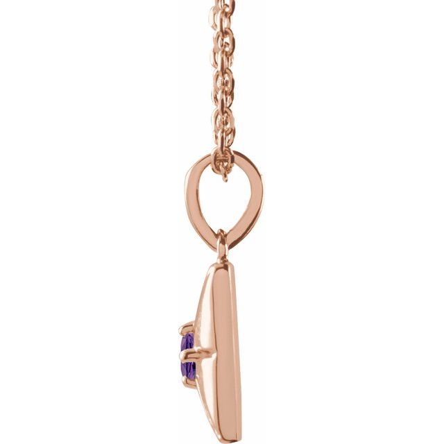 14K Rose Natural Amethyst 16-18" Necklace