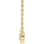 14K Yellow Natural White Sapphire Beaded Youth 16" Necklace