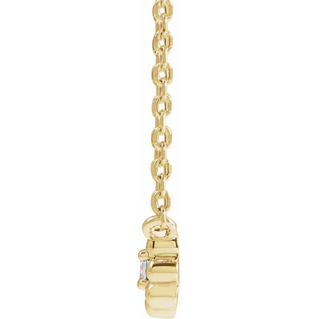 14K Yellow Natural White Sapphire Beaded Youth 16" Necklace