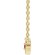 14K Yellow Natural Ruby Beaded Youth 16" Necklace