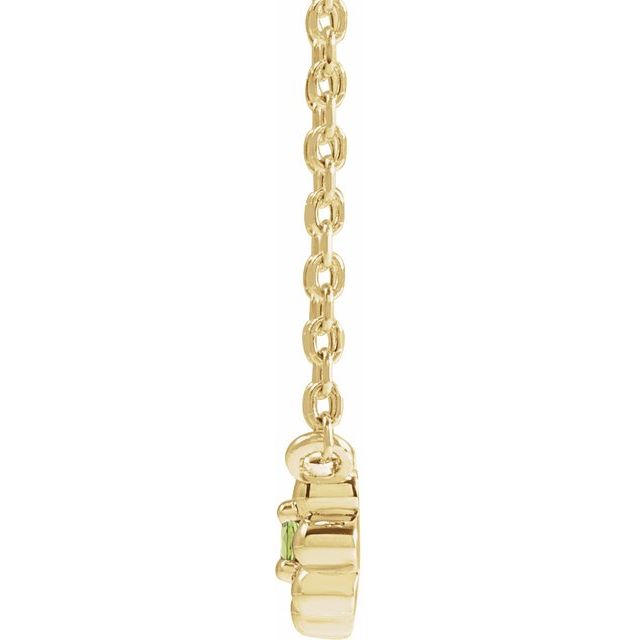 14K Yellow Natural Peridot Beaded Youth 16" Necklace