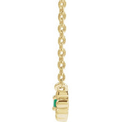 14K Yellow Natural Emerald Beaded Youth 16" Necklace