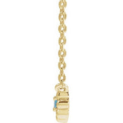 14K Yellow Natural Aquamarine Beaded Youth 16" Necklace