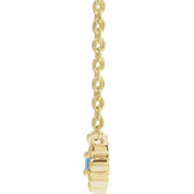 14K Yellow Natural Aquamarine Beaded Youth 16" Necklace