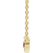 14K Yellow Natural Amethyst Beaded Youth 16" Necklace