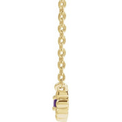 14K Yellow Natural Amethyst Beaded Youth 16" Necklace