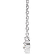 Platinum Natural White Sapphire Beaded Youth 16" Necklace