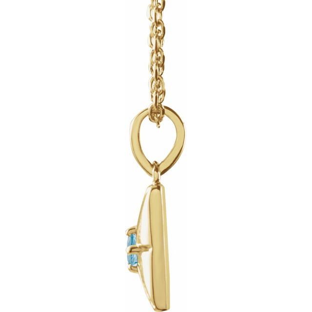 14K Yellow Natural Aquamarine 16-18" Necklace