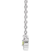 Sterling Silver Natural Peridot Beaded Youth 16" Necklace