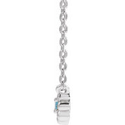 14K White Natural Aquamarine Beaded Youth 16" Necklace