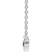 Platinum Natural Amethyst Beaded Youth 16" Necklace