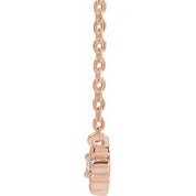 14K Rose Natural White Sapphire Beaded Youth 16" Necklace